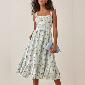 NWOT Reformation Maegan Linen Al Fresco Dress Size 8